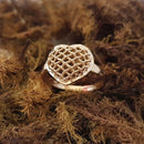 Anel de Coração Banhado a Ouro 18k